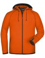 Heren Hoodie Fleece Vest James&Nicholson JN571 Oranje-Carbon